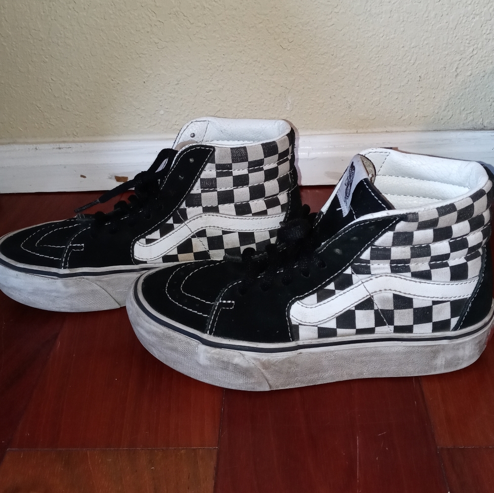 Vans checkered high tops